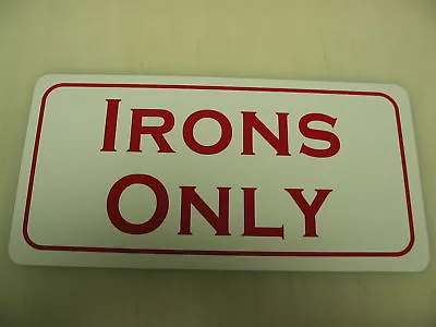 Vintage IRONS ONLY Metal Sign Golf Driving Range Ball • $13.45