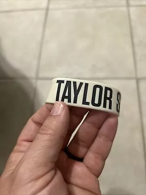 TAYLOR SWIFT RED TOUR RUBBER Wristband WHITE COLOR  N BLACK & WHITE TEXT • $9.25