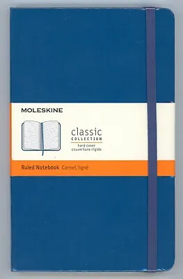 MOLESKINE BLUE LARGE HARD COVER NOTEBOOK (240 LINED PAGES) NEW In PACKAGE!! • $15.99