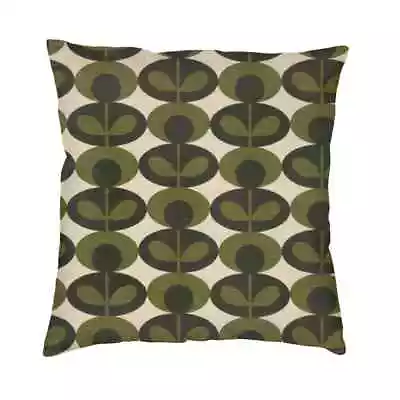 Mid Century Cushion Cover Retro Geometric Olive Green 18  X 18  60s Print • $20