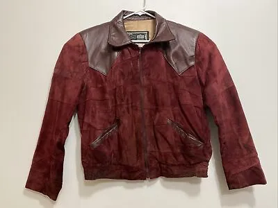Vtg The Leather Factory Pharr Texas 46R Mens Leather Jacket Red *Made In USA* • $70.40