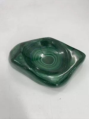 Polished Malachite Ashtray Bowl Sphere Bowl 5x3.5” • $125