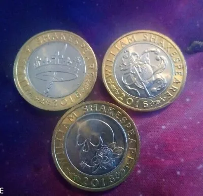 £14 • Buy 2016 William Shakespeare £2 Pound Coin Set Comedies Tragedies Histories  All 3