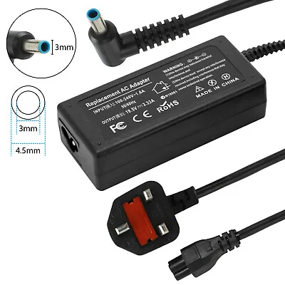 £9.48 • Buy Laptop Adapter Charger For Hp Pavilion Blue Pin 3.33a 65w 19.5v Ac Cable Uk Plug