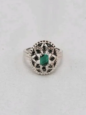 HSN Jewelry Malachite Ring 925 Sterling Silver Size 6.75 New In Box • $59.99