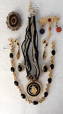 6 Lot Earrings Necklace + Goldtone Enamel Marzia Casual Corner • $25.99