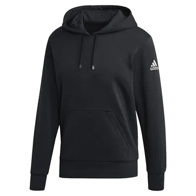 Adidas Men's Black Hoodie Fleece Pullover Front Pocket Trefoil On Sleeve Youth • $24