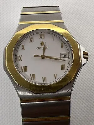 CONCORD MARINER SG 15 78 110 Stainless Steel 18K Yellow Gold Bezel Quartz Watch • $1176.11