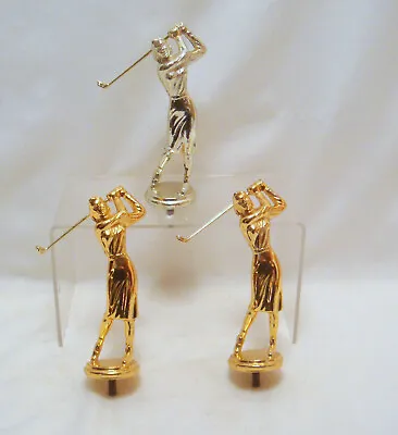 3 Vintage Metal Female Golf Figures Top Tops Topper  Trophy #35     • $9