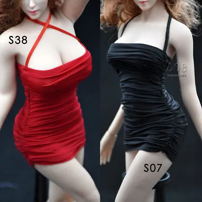 1:6 Silk Suspender Skirt Dress For 12  Female Phicen Figure Body Clothing • $18.99