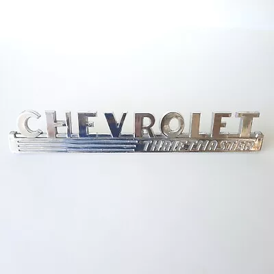 Vtg 1947-1949 Chevrolet Thriftmaster Pickup Truck Hood Side Chrome Emblems USA B • $47.98