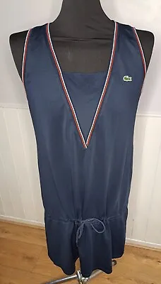 Lacoste Sport Sleeveless Blue Drawstring Tennis Short Dress Top Womens Size 44 • £31