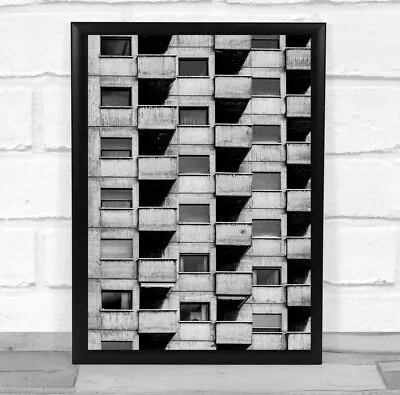 £39.99 • Buy Balcony Balconies Brutalism Architecture Building House Concrete Wall Art Print