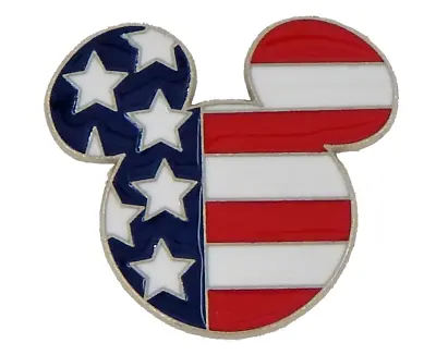 Mickey Head Shape American Flag Individual Disney Park Trading Pin ~ Brand New • $8.99