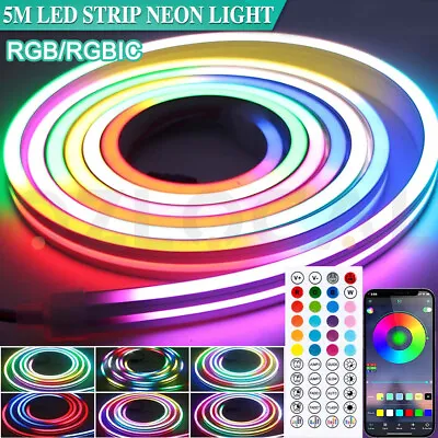RGB RGBIC LED Neon Strip Lights Flex Rope Wifi Smart Bluetooth Party Neon Sign • $25.99