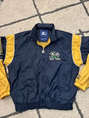 Vintage Starter Notre Dame Fighting Irish Embroidered Windbreaker Jacket Size XL • $39.95