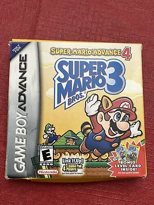 Super Mario Advance 4 Bros 3 Nintendo Game Boy GBA CIB Complete In Box Inserts • $120