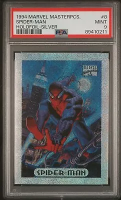 Spider-Man - 1994 Marvel Masterpieces #8 Silver Holofoil - PSA 9 • $1