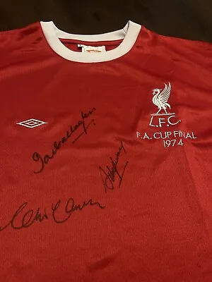 Liverpool 1974 FA Cup Final Shirt Signed By 3 *private Signing* COA • £85