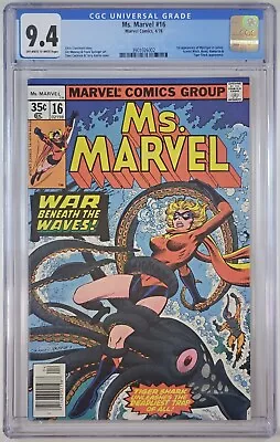 Ms. Marvel #16 CGC 9.4 1st App Of Mystique In Cameo Marvel Comics 1978 • $127.22