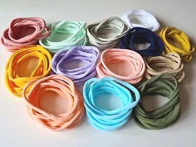 $39.99 • Buy 15-60pcs/Lot RANDOM Multicoloured THIN Nylon Headbands Elastic Bands DIY Craft 