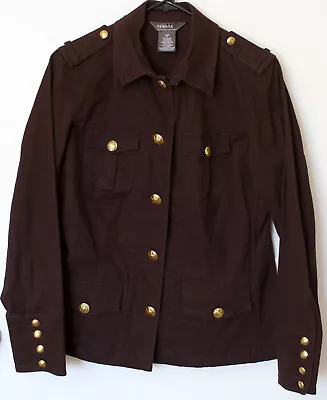 George ME Mark Eisen Womens Cargo Blazer Size: 6 Dark Brown Jacket Button Up • $17.98