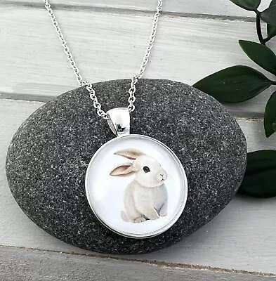 £4.99 • Buy Grey Bunny Rabbit Silver Plated Necklace New In Gift Bag Easter Present