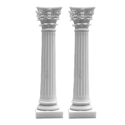 Set 2 Greek Corinthian Order Column Pillar Pedestal Statue Sculpture Decor 31 Cm • $74
