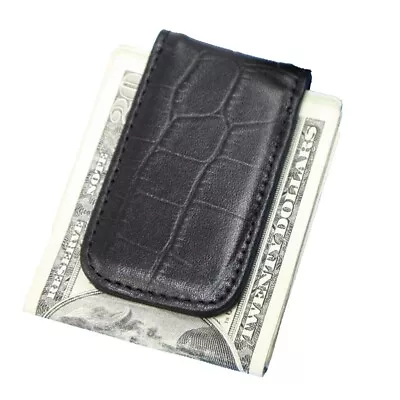 Genuine Leather Magnetic Money Clip Black • $12.99