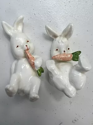 Vintage Bunny Rabbit Figurine LOT Of 2 Omnibus Tumbling Easter Bone China • $9.99