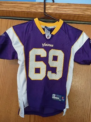 SWEET MINNESOTA VIKINGS JARED ALLEN Reebok On Field #69 JERSEY Youth L 7 SKOL 🏈 • $22.69