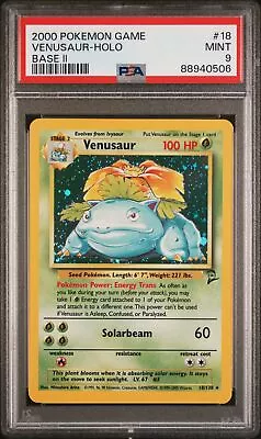 2000 Pokemon Game Venusaur Holo Base Set 2 #018/130 PSA 9 • $139.99