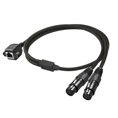 DMX Cable Dual 5 Pins XLR Female To RJ45 Y Splitter Network Breakout Cable  • $15.49