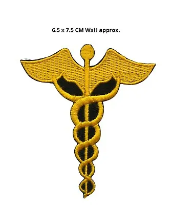 Caduceus Sign Medical Sign Embroidered Sew/Iron On Patch Badge Jacket N-212 • £2.09