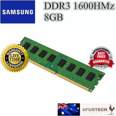 Samsung DDR3 DIMM Desktop RAM Memory 8GB 1600 Mhz PC3-12800 8G OEM • $24