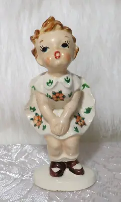 Vintage 5  Porcelain Girl Figurine Dress Blowing Up Marilyn Monroe Type Maker? • $24.95