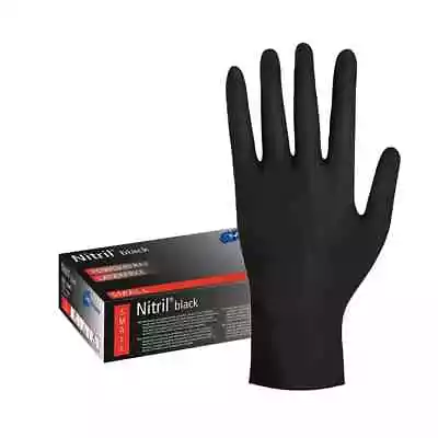 DISPOSABLE GLOVES NITRILE  100 - POWDER & LATEX FREE BLACK Medical S/M/L/XL 100 • £6.49