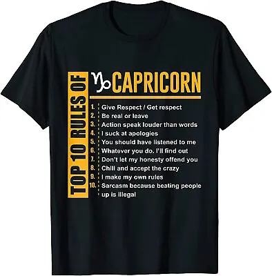 NEW Top 10 Rules Of Capricorn Birthday Gifts T-Shirt • $22.99