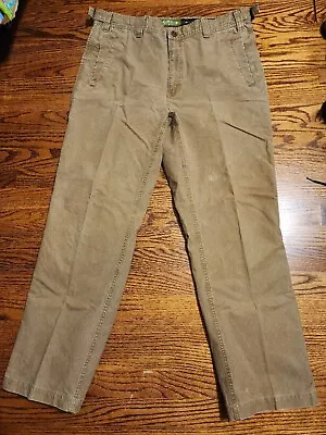 Orvis Mens Heavy Duty Cotton Adjustable Pants Washed Tan Sz 38 • $9.99