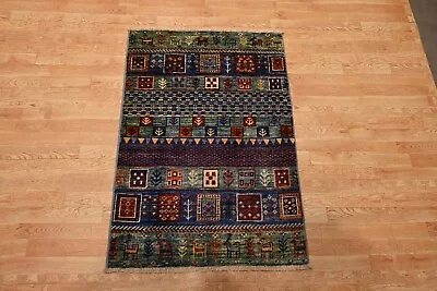 2x3 Ft Green Gabbeh Afghan Hand Knotted Tribal Small Accent Rug • $239