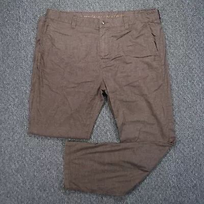 Prana Pants Men 40x32 Brown Furrow Slim Hemp Blend Five Pocket Hiking • $34.80