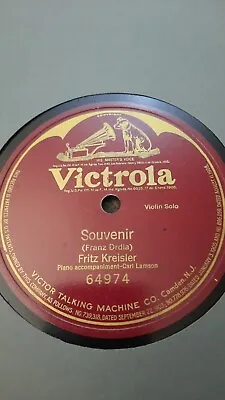 1 Sided FRITZ KREISLER - VICTROLA 78 RPM - 64974 - SOUVENIR - Violin Solo Record • $15