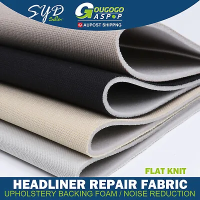 Foam Headliner Flat Knit Upholstery Fabric Car Roof Lining Refix Sound Reduction • $6.50