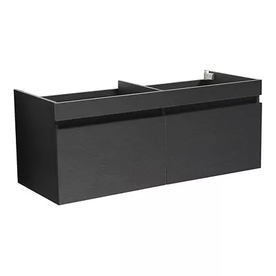 Fresca Mezzo 60  Wall Hung Double Sinks Modern Wood Bathroom Cabinet In Black • $948.99