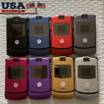 Motorola RAZR V3 Flip Bluetooth MP4 Video Unlocked GSM Mobile Phone (8 Colors) • $29.99