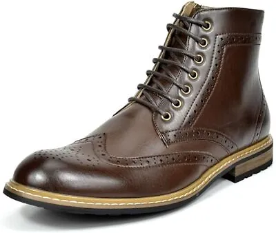 Men Dress Ankle Motorcycle Oxford Boots Wingtip Toe Oxford Shoes US SIZE 6.5-15 • $34.62