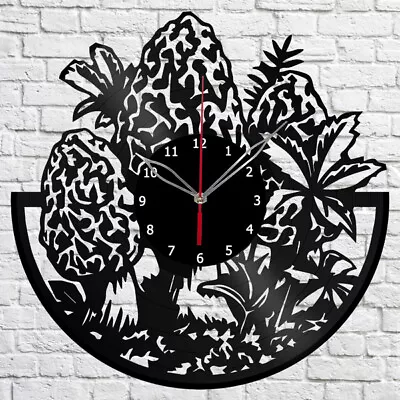 Vinyl Clock Morel Mushroom Wall Clock Unique Art Vinyl Record Wall Clock 1213 • $24.99