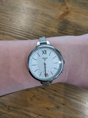 $72 • Buy Womens Fossil Hybrid Smartwatch Annette Stainless Steel FTW5026 Read Description