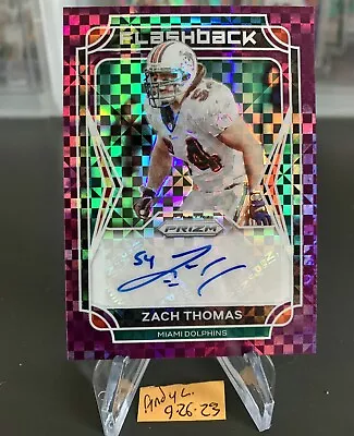 $10.50 • Buy 2021 Panini Prizm Flashback Auto Purple Power Prizm /25 Zach Thomas #FA-ZT Auto