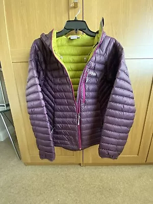 RAB Microlight Alpine Purple Down Puffer Jacket Women’s Uk 12 • £75
